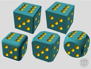 customizer 6-sided gaming dice 3d print model - Mito3D