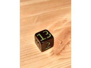 fibonacci d6 toys games boardgame dice die gaming random 3d print model - Mito3D