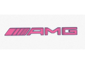 amg-logo andere aufkleber benz mercedes amg mercedes-logo schriftzug 3d print model - Mito3D