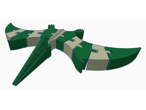 flexi pterodattilo doppia estrusione animali articolato dino dinosauro doppio estrusore flessibile flexy eclettica stampa luogo giocattolo due colori 3d print model - Mito3D