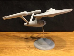 star trek enterprise original, sem apoio de corte veículos filapin ncc-1701 sci-fi gratuito starship 3d print model - Mito3D