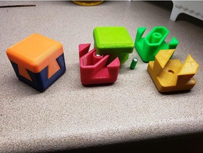 doppia coda di rondine puzzle stash box i cubo scatola nascosta compartimento nascosto illusione ottica secret 3d print model - Mito3D