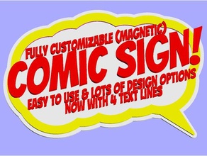 customizable magnetic comic signspeech bubble ii art color comics customizer multicolor name tag nsfw openscad plate speech balloon 3d print model - Mito3D