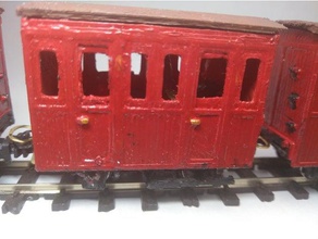 009 gauge passenger railway carriage 2 axle vehicles 3d print model - Mito3D