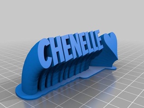 meu personalizados varrendo 2-nome da linha de placa chenelle office 3d print model - Mito3D