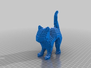 gatto voxel animali blocco 3d print model - Mito3D