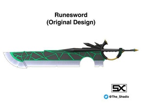 runesword props original weapon 3d print model - Mito3D