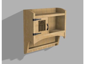 small shelf cupboard model furniture hinge 3d print model - Mito3D