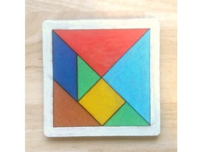 tangram en bois puzzle lasercut jeux casse tete criana dcoupe laser les enfants jeu logique jogo de madère quebra cabea jouet 3d print model - Mito3D
