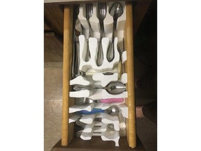 custom silverware organizer organization cutlery holder tray 3d print model - Mito3D