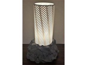 rock lampada sculture paralume 3d print model - Mito3D