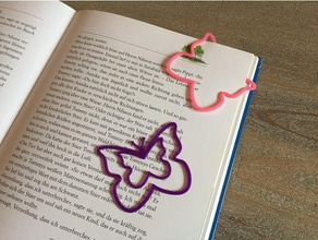 butterfly bookmark other bookmarker bookmarks kids 3d print model - Mito3D