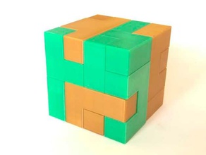 involute interlocking puzzle puzzles 3d burr 3d print model - Mito3D