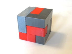 bare quartetto incastro a puzzle i Puzzle 3d burr 3d print model - Mito3D