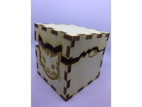 lasercut cat mouse box boite chat souris d&eacutecoupe laser containers 3d print model - Mito3D