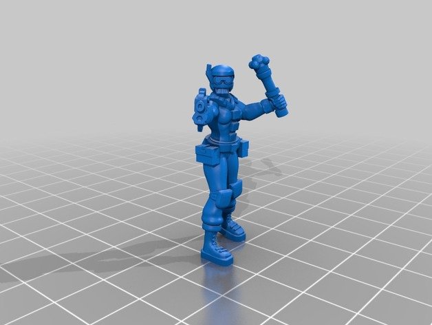 female space dude 7 figure set people 148 legion zombicide 3D print model - Mito3D