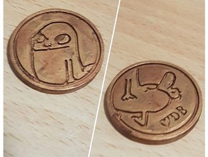 dickbutt coin flip toy game accessories coins randomizer 3d print model - Mito3D