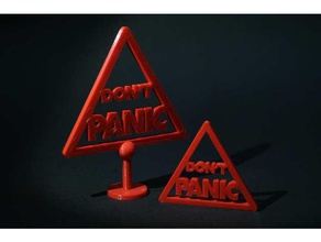 dont panic sign signs logos stand 3d print model - Mito3D