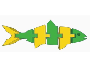 flexi Fisch dual-extrusion Tiere artikuliert dual-extruder flexibel polymathic zwei bis 3d print model - Mito3D