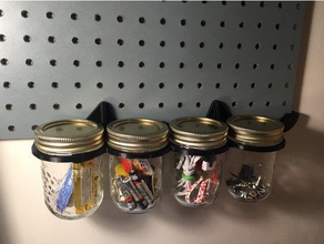 tablero mason jar de montaje organización el organizador pegboard 3d print model - Mito3D