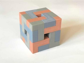 wookey hole interlocking puzzle puzzles 3d burr 3d print model - Mito3D