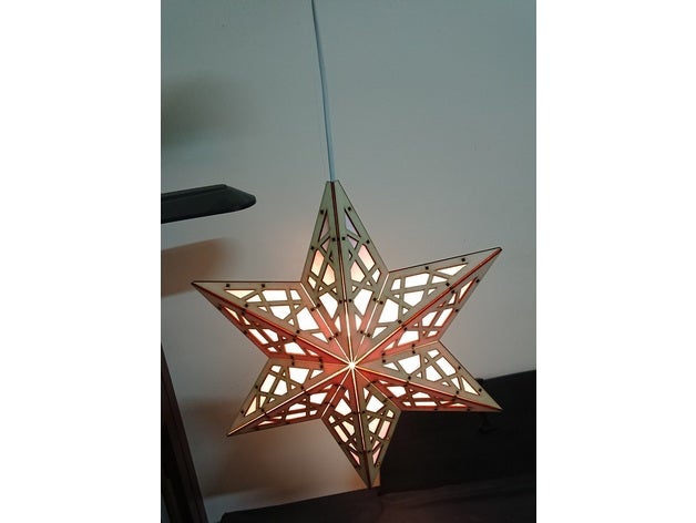 star de la lampe décor lasercut 3D print model - Mito3D