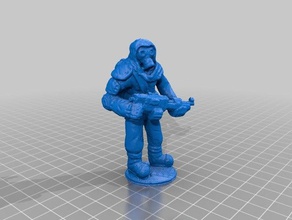 wasteland gunman games 3d scan scanner scanning gaming post-apocalyptic soldier tabletop 3d print model - Mito3D