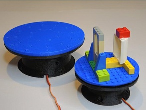 piattaforma girevole motorizzato magnetico piastre di fissaggio il fai da te giradischi automatico tabella visualizzazione rotary la rotazione servo 3d print model - Mito3D