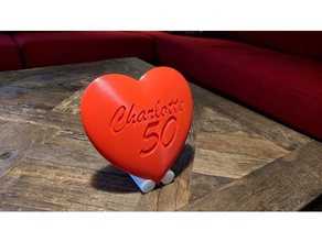 personalizzabile cuore sign stand i segni loghi openscad 3d print model - Mito3D