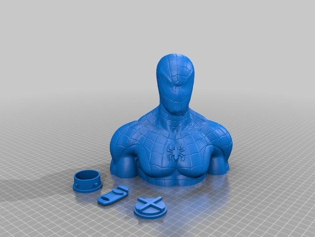 spiderman buste de la banque 3d l'impression caetoon pièce monnaie le héros marvel l'argent super jouet 3D print model - Mito3D