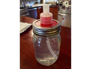 mason jar sapone pompa coperchio contenitori 3d print model - Mito3D
