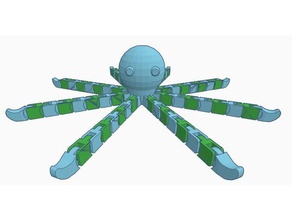 flexi poulpe double extrusion animaux articulés les créatures flexible l'aimant polymathic jouets 3d print model - Mito3D