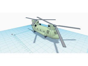 chinook 3d la stampa aereo l'esercito elicottero 3d print model - Mito3D