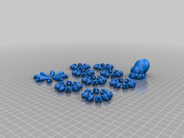 complete build movable octopus sculptures 3D print model - Mito3D