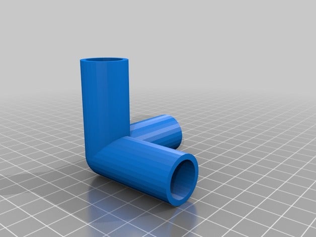3 ways 90degree dicker Teile angepasst 3D print model - Mito3D
