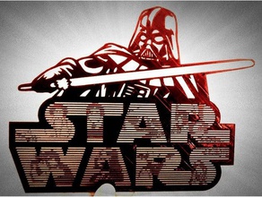 logotipo de star wars plantilla 2d art Logo en 3d darth vader 3d print model - Mito3D