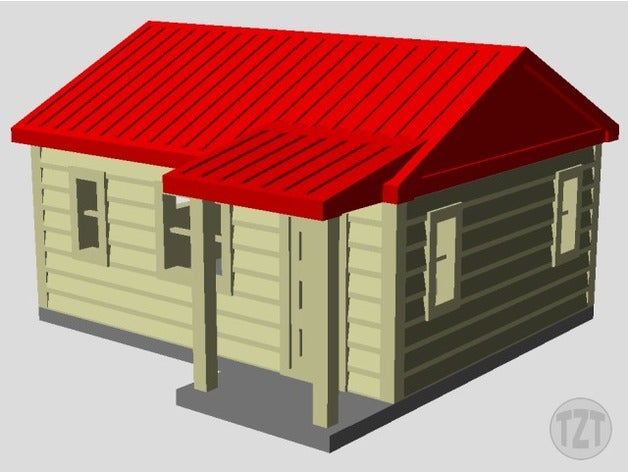 cabane de la maison à l'échelle ho chemin fer modèle mise en page des bâtiments structures 3D print model - Mito3D