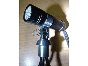 flashlight mount holder tripod parts 3d print model - Mito3D