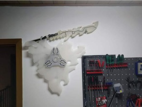 guradian scudo+ zelda respiro selvaggio di montaggio a parete il costume adafruit appendiabiti 3d print model - Mito3D