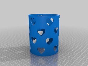 hearts candle sleeve decor heart valentines day valentinesday 3d print model - Mito3D