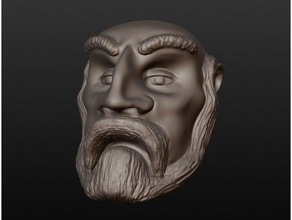 classique guy sculptures la barbe tête l'homme 3d print model - Mito3D