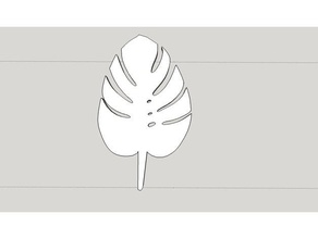 monstera 2d art leaf plant 3d print model - Mito3D