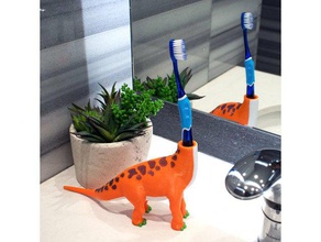 çok renkli dinozor diş fırçası tutucu 3d baskı 3d print model - Mito3D