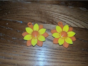 3 layer flower earrins earrings 3d print model - Mito3D
