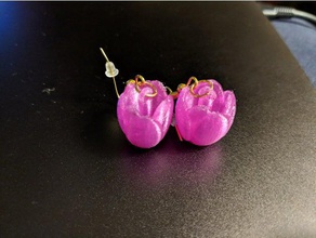 tulip earrings 3d print model - Mito3D