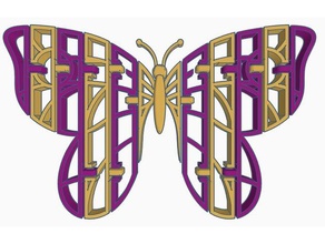 flexi farfalla a doppia estrusione animali articolato doppio estrusore flessibile insetto eclettica due colori 3d print model - Mito3D