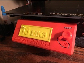 prusa i3 mk3 lcd logotipo de la placa cubierta 3d impresora accesorios Impresora accesorio pantalla mk2 mk25 mk2s 3d print model - Mito3D