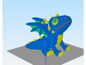 lindo dragón de color multi 3d la impresión mosaico paleta multicolor 3d print model - Mito3D