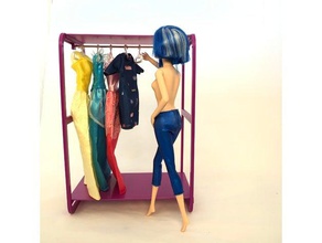guarda-roupa da barbie brinquedo jogo os acessórios boneca de móveis nsfw side boob 3d print model - Mito3D