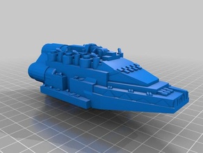 orks dethdeala battleship 3d printing battlefleet gothic 3d print model - Mito3D